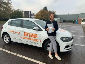 Well Done Izzy. 24th October 2019 at Derby Test Centre